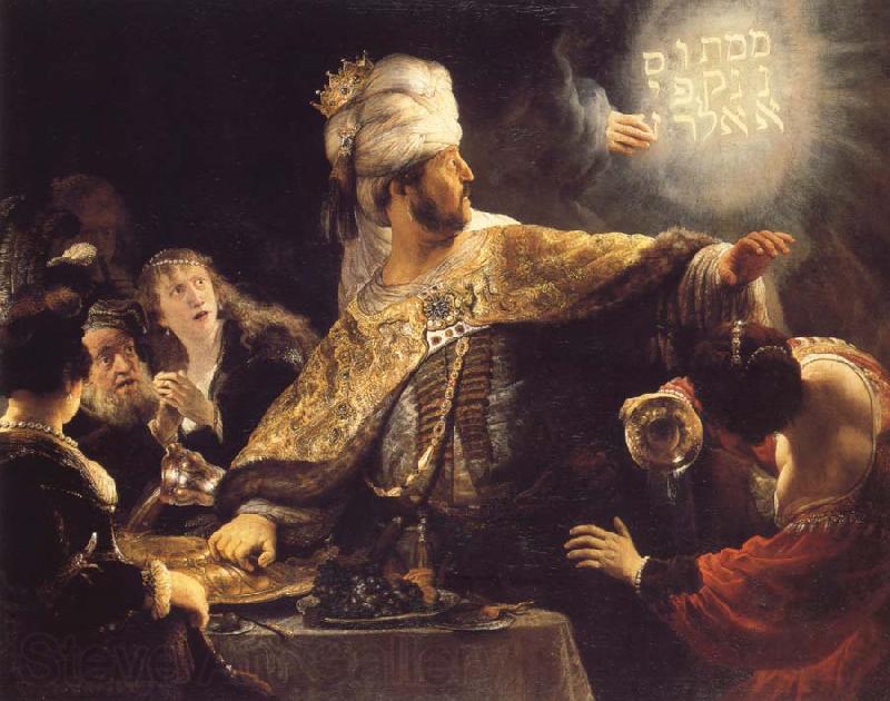 REMBRANDT Harmenszoon van Rijn Belshazzar0s Feast France oil painting art